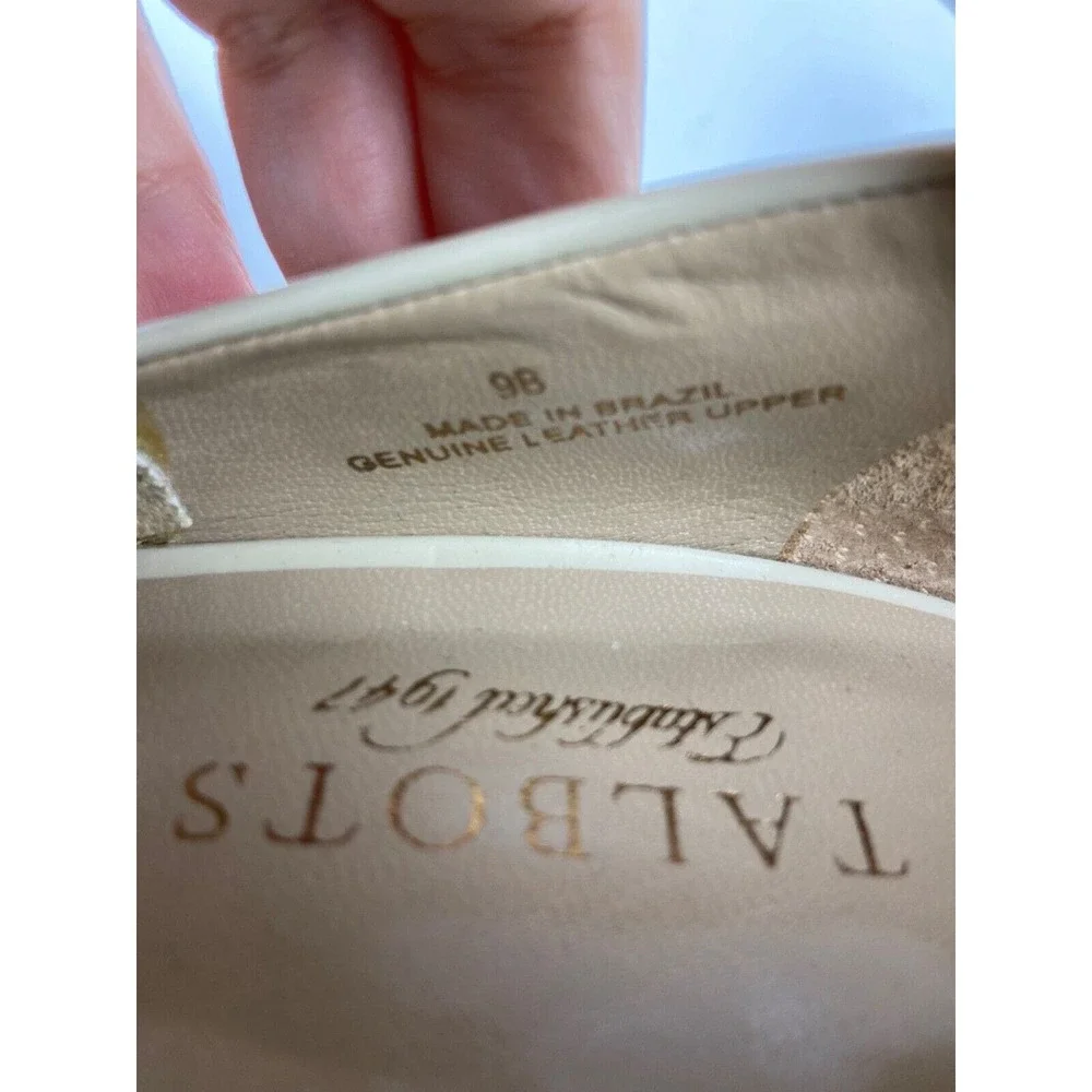 Talbots Pumps Women Sz 9B Mary Jane Cream Pumps Genuine Leather‎ Classy Brazil